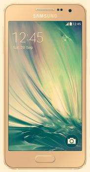 Mobilní telefon Samsung Galaxy A3 zlatý,  CZ a SK lokalizace