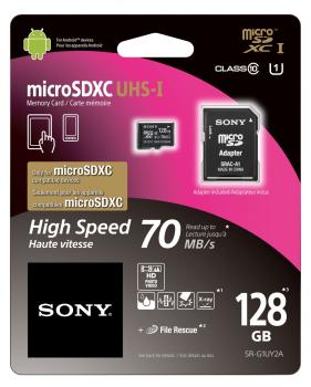 Paměťovou kartu MicroSDXC SONY Class 10, UHS-I, 128 GB 