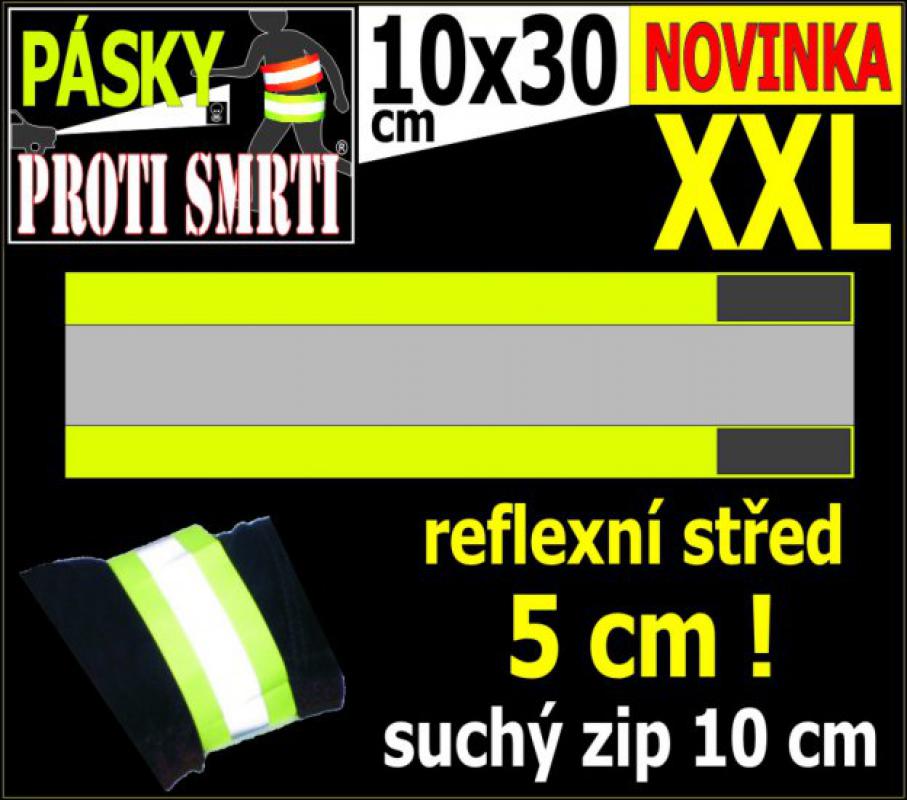 Reflexní páska proti smrti XXL 30 cm Hi-Vis žlutá